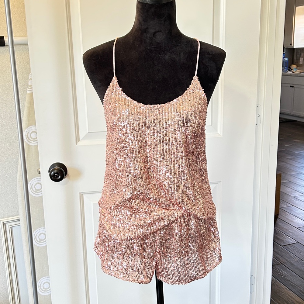 Victoria's Secret Pink Sequin Pajama Set